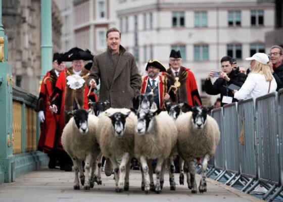 London's River Thames Hosts Damian Lewis and a Flock of Sheep in Tradition